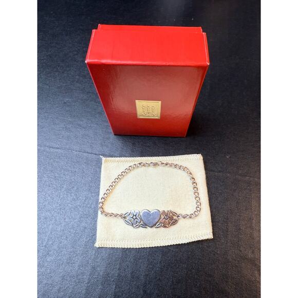 Retired James Avery Heart and Flowers Bracelet Sterling Silver - Picture 2 of 6